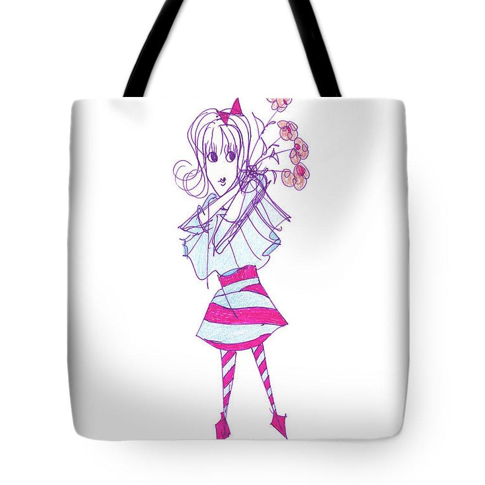 Bibi Because Flowers Cure Me Tote Bag featuring vibrant floral design and durable black strap.