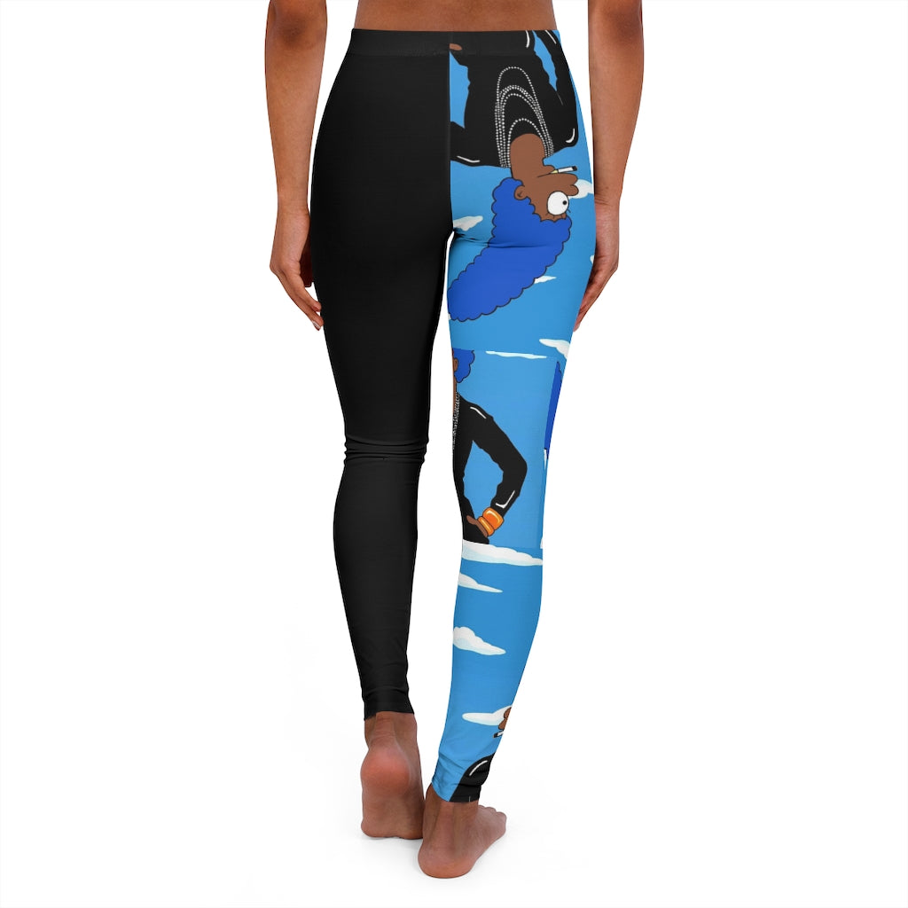 Black Marge leggings by thelionbody®, featuring a skinny fit and double layer waistband, made from durable polyester and spandex blend.