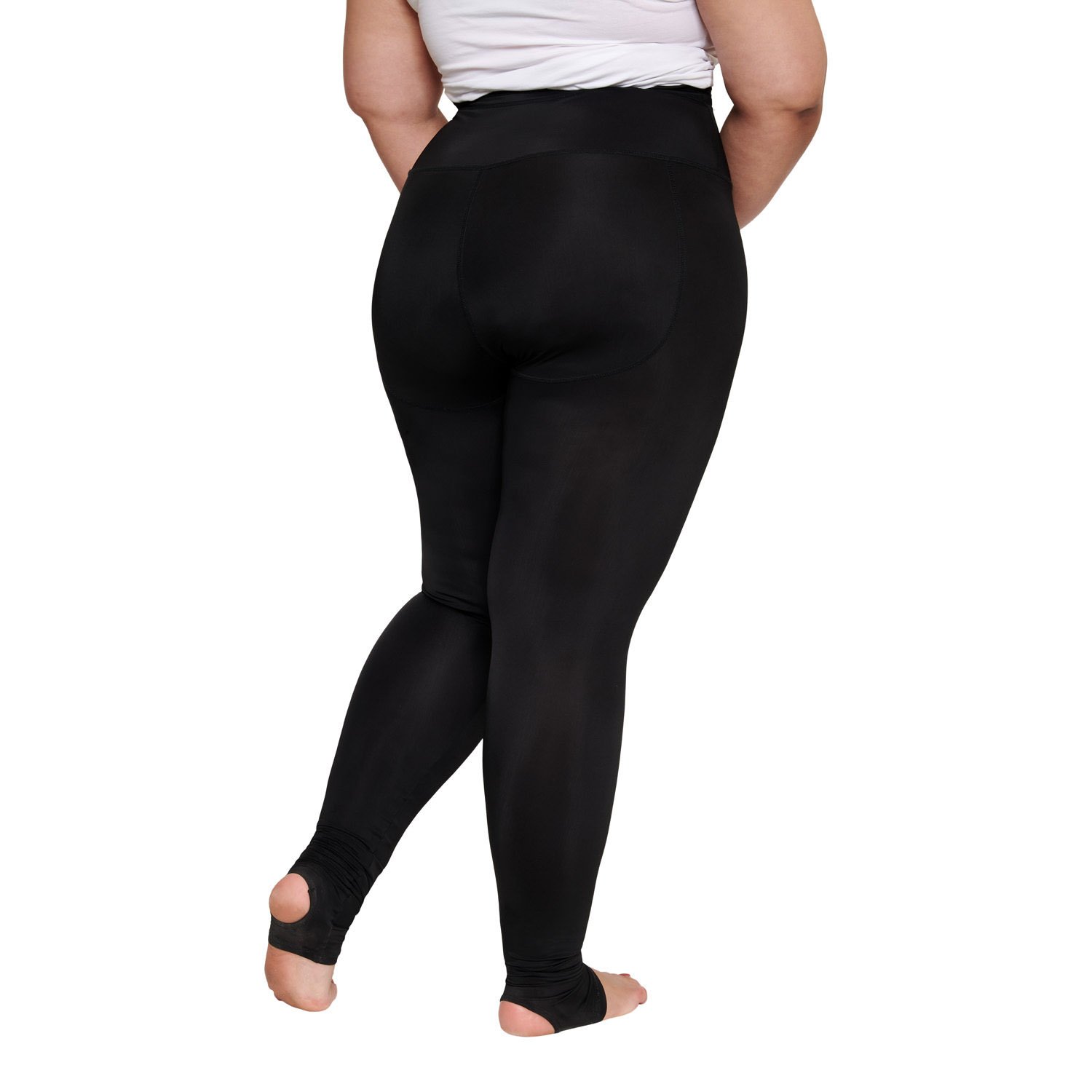 Black Pearl leggings featuring a high waist, sculpting fabric, and drawstring for adjustable fit, designed for comfort and style.