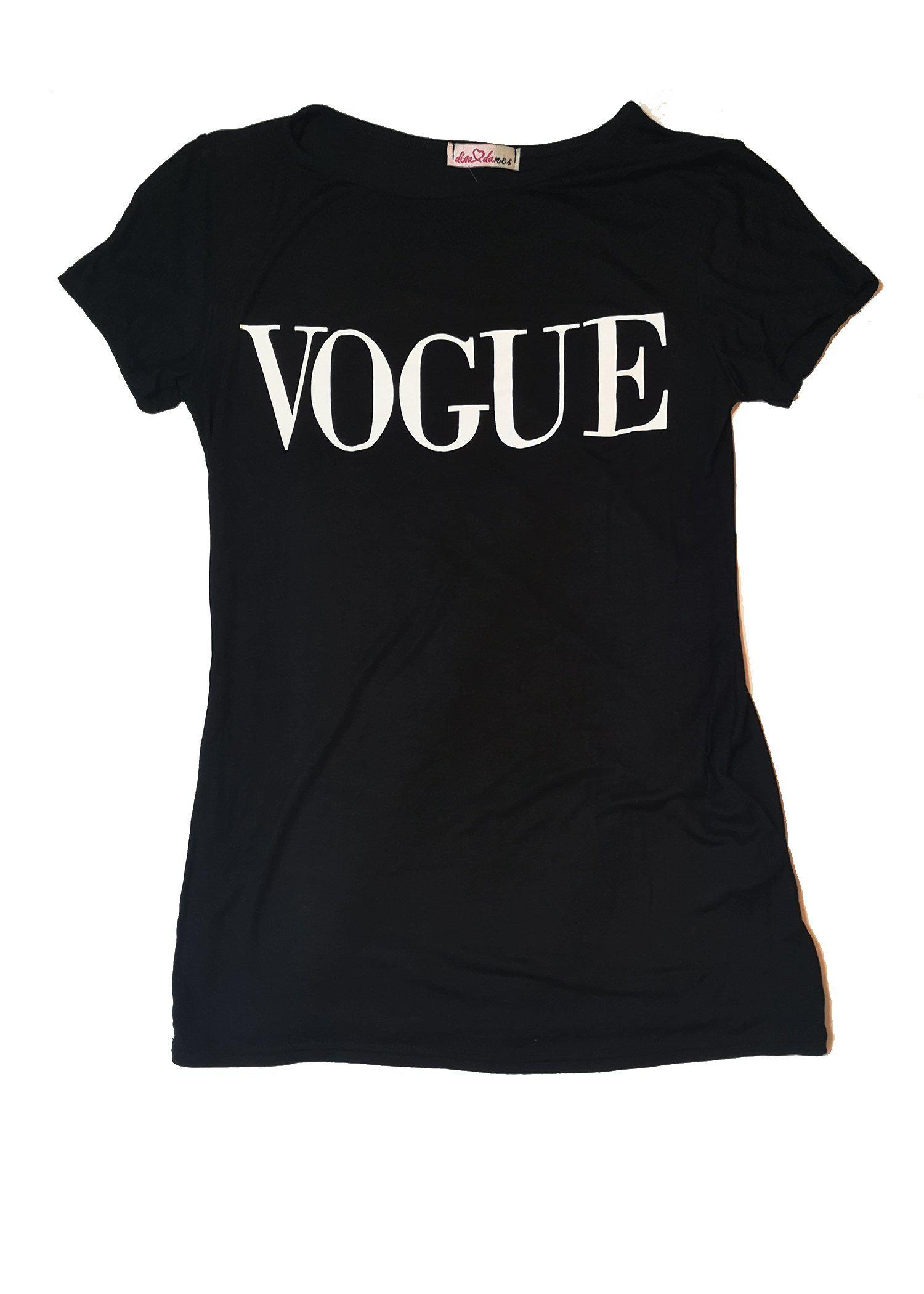 A stylish Black Vogue T Shirt made from a soft viscose-elastane blend, featuring a modern design suitable for casual wear.