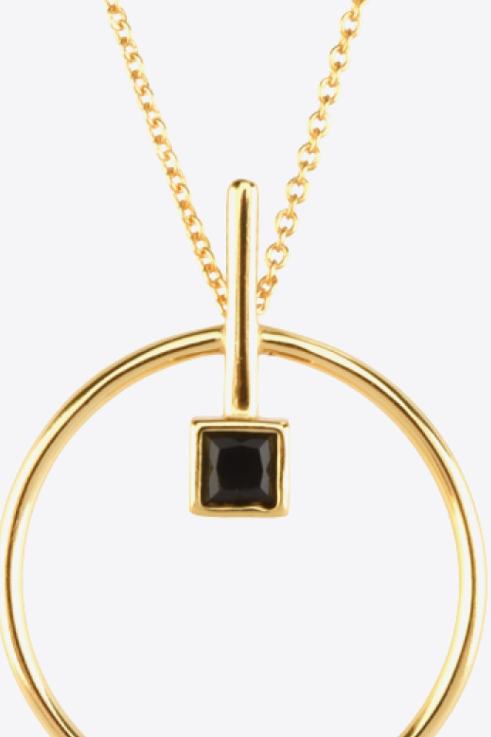 Elegant Black Zircon 925 Sterling Silver Necklace showcasing modern design with black zircon centerpiece and adjustable chain.