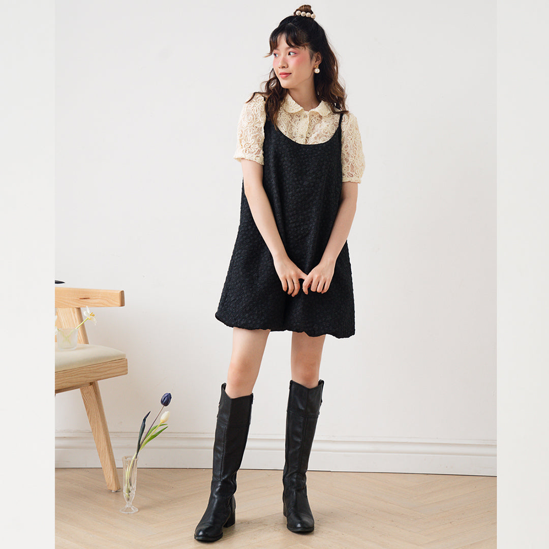 The Blake Dress featuring a sewn-on shirt top and above-knee length, perfect for stylish casual wear.