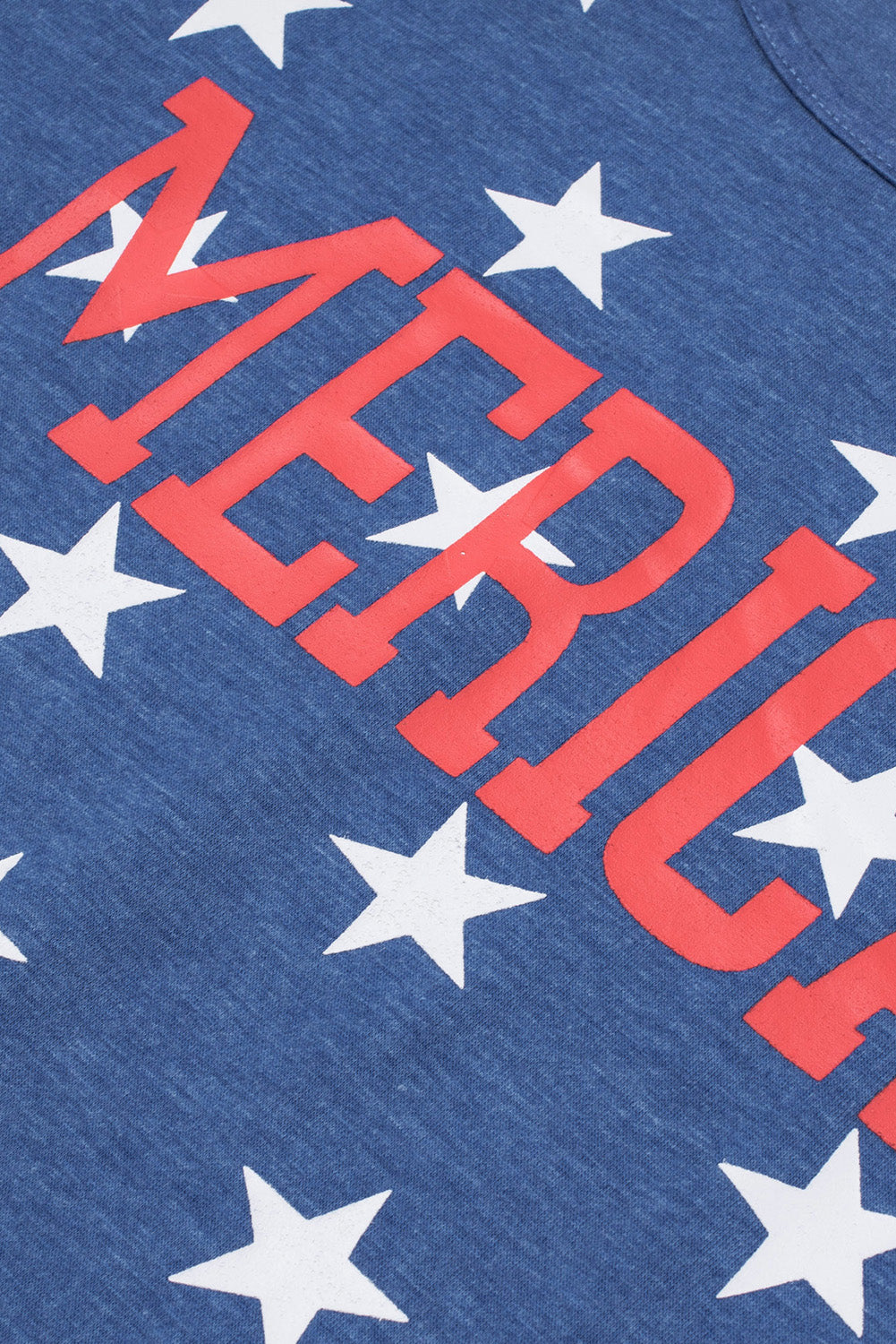 Blue fabric with stars, "MERICA" text