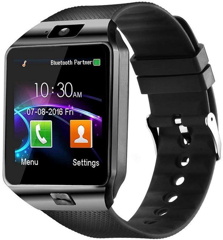 Bluetooth Android Smart Watch with Camera, SIM, and TF Slot, showcasing its sleek design and features.