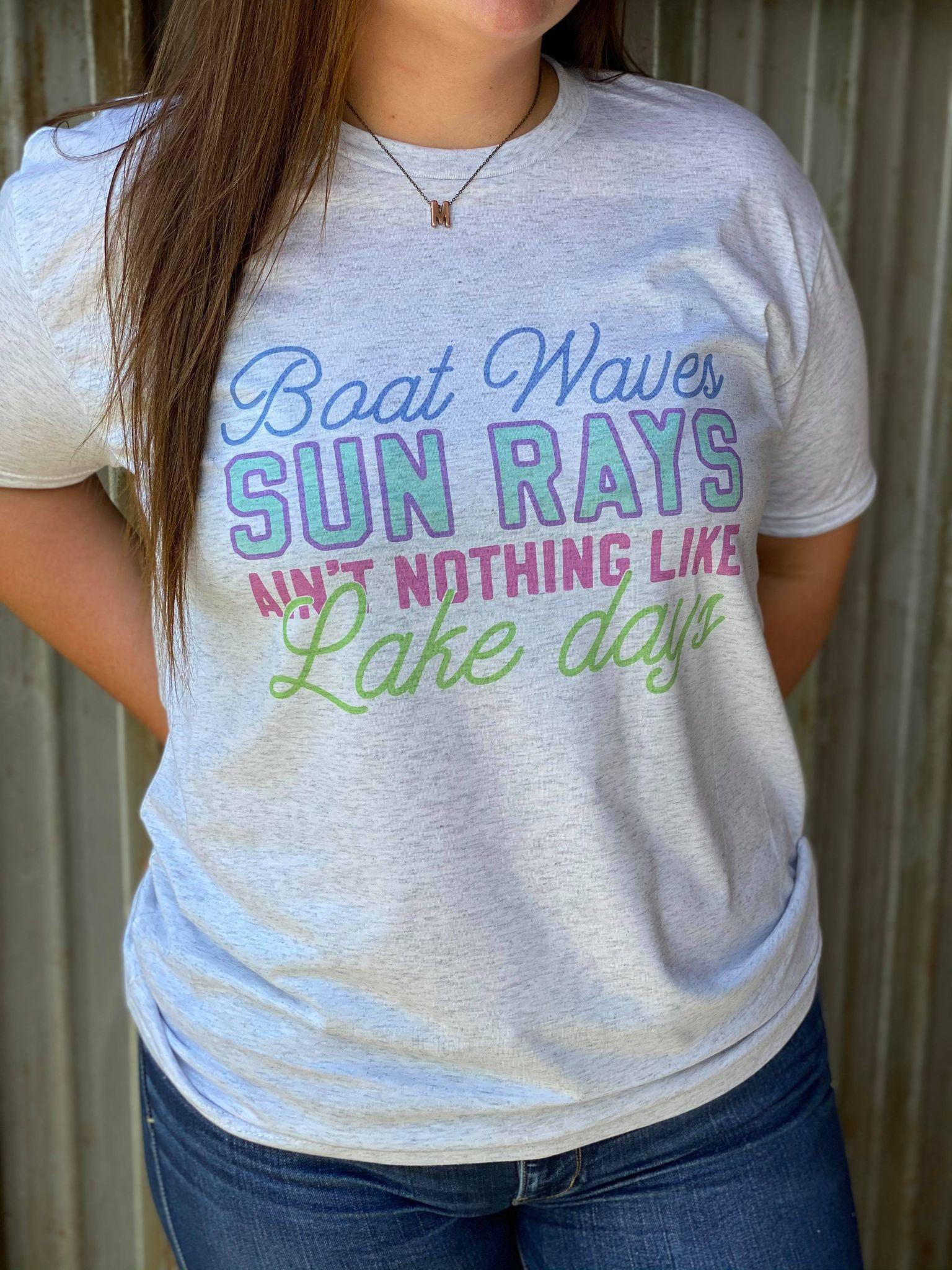 Boat Waves T-Shirt featuring a vibrant sublimated design, perfect for lake days and outdoor activities.