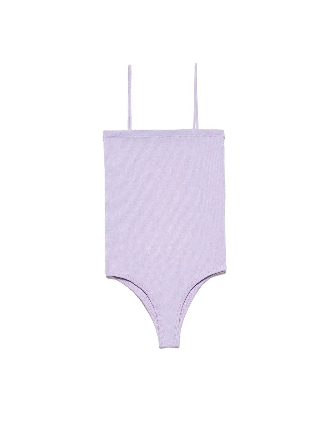 A stylish bodysuit made from a blend of polyester and elastane, showcasing its sleek design and comfortable fit.