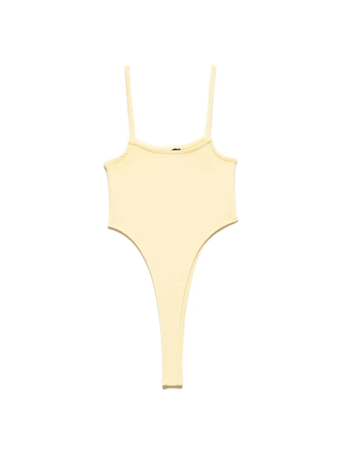 A stylish bodysuit made from 98% cotton and 2% elastane, showcasing its soft fabric and comfortable fit.