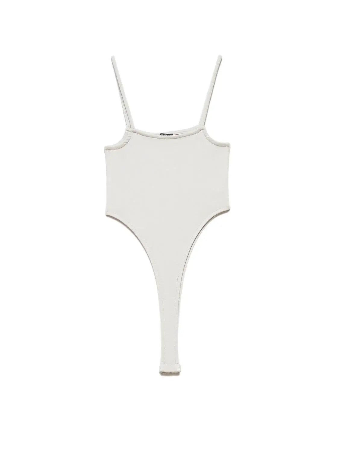 A stylish bodysuit made from 98% cotton and 2% elastane, showcasing its soft fabric and comfortable fit.