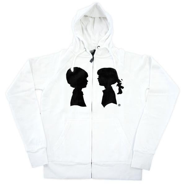 BOY MEETS GIRL® Black & White Coco Hoodie displayed on a mannequin, showcasing its stylish design and comfortable fit.