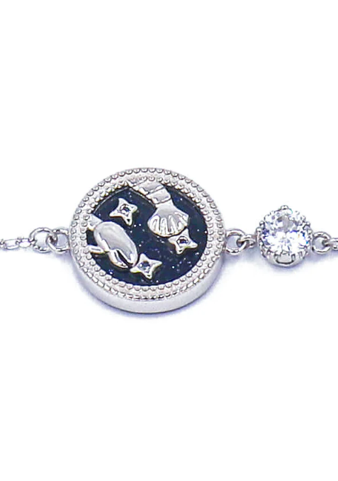 Elegant silver bracelet featuring a Cancer horoscope sign pendant, showcasing intricate design and quality craftsmanship.