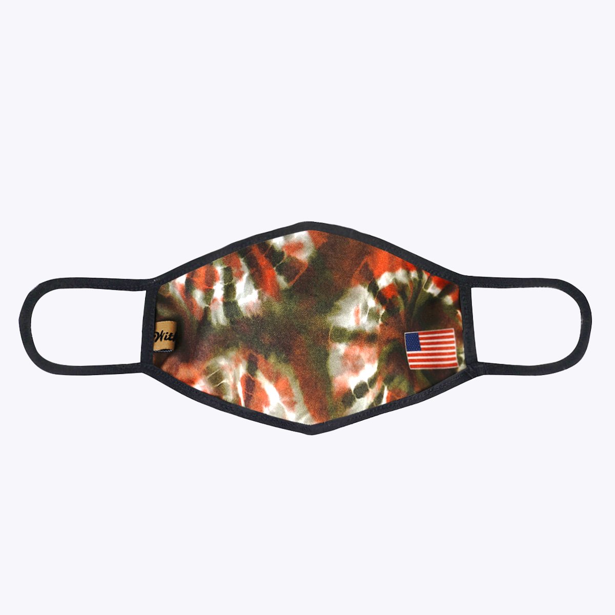 Brown Tie Dye 3-Layered Face Cover featuring a unique design, made with polyester and cotton for comfort and protection.