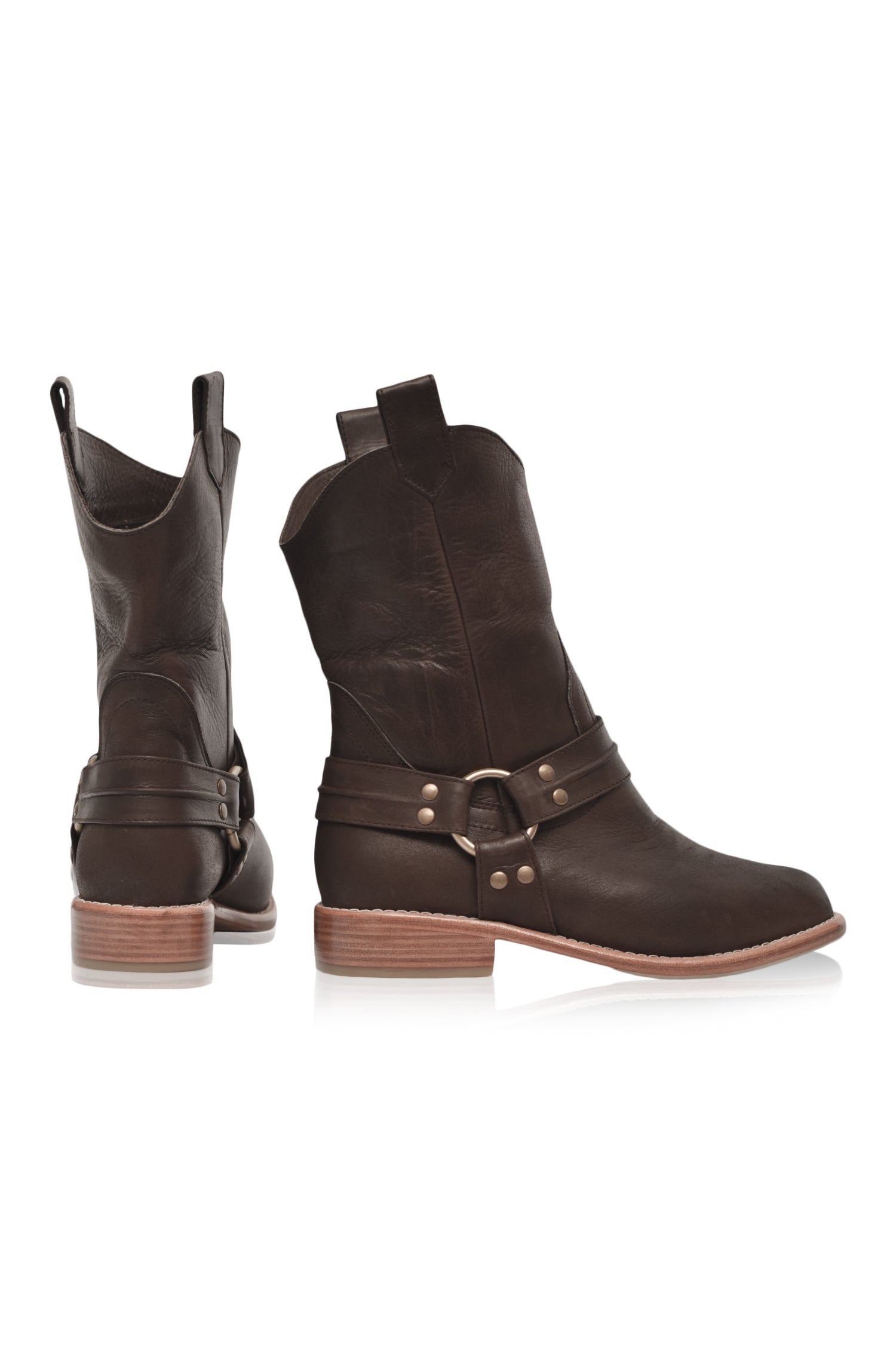 Cali Leather Boots showcasing high-quality leather, round toe, and side pull-on tabs for easy wear.