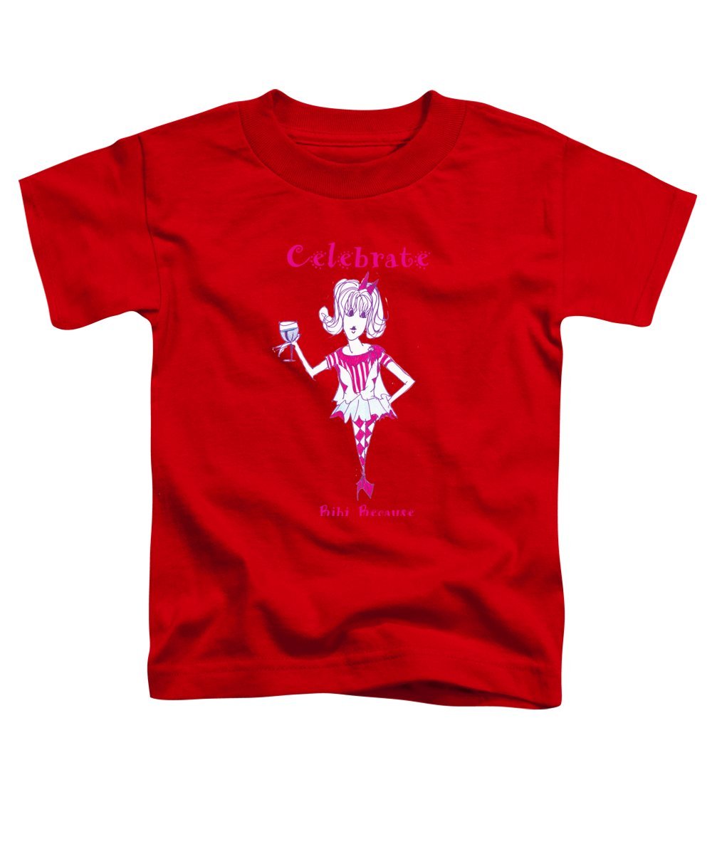 Celebrate Bibi Because toddler t-shirt made from 100% pre-shrunk cotton, available in various sizes, featuring a soft and comfortable design.