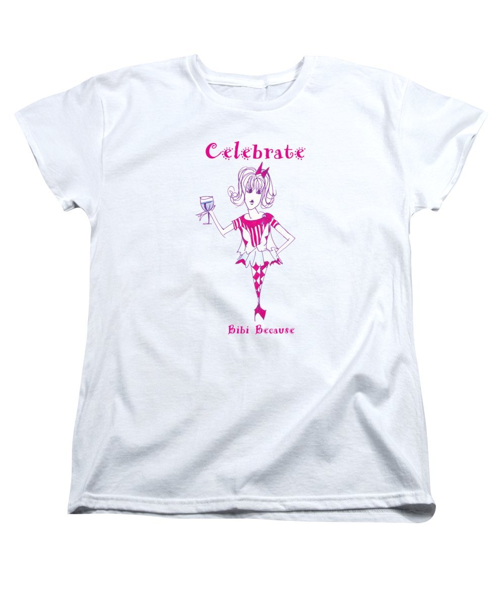 Celebrate Bibi Because women's t-shirt in a soft cotton-polyester blend, available in multiple sizes, perfect for casual wear.