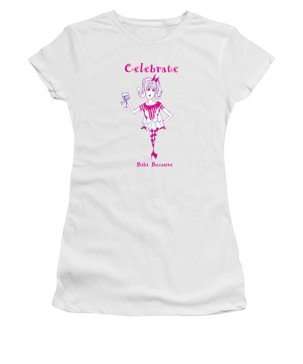 Celebrate Bibi Because Women's T-Shirt in a stylish design, made from a soft cotton-polyester blend, available in multiple sizes.