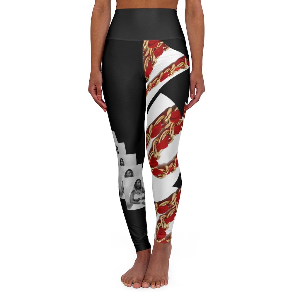 Chained Up High Waisted Yoga Leggings in a stylish design, showcasing a high waist and skinny fit, perfect for workouts and casual outings.