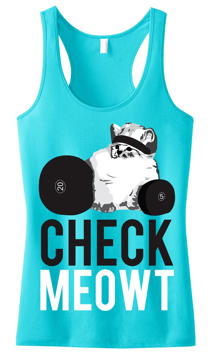 CHECK MEOWT Tank Top featuring a sheer mini rib racerback design, perfect for workouts and casual wear.