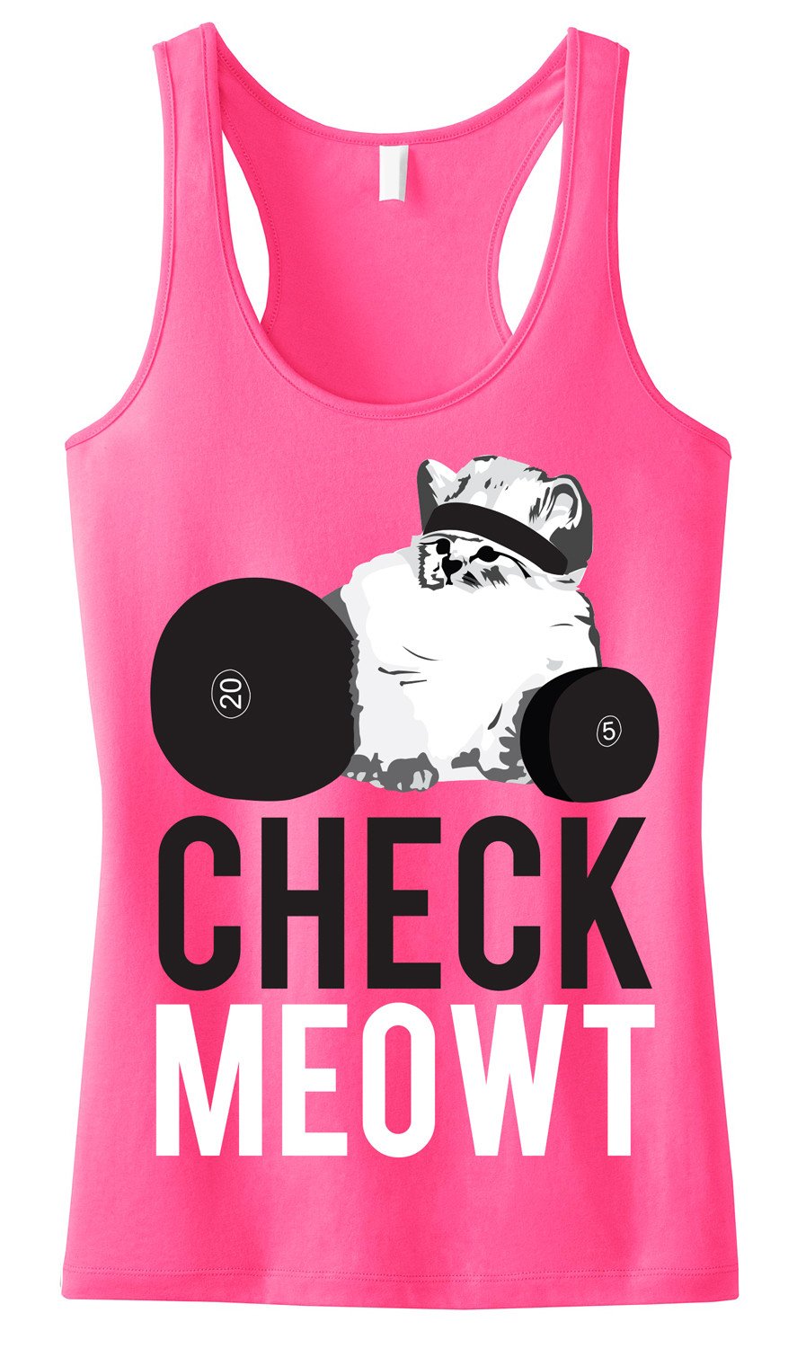 CHECK MEOWT Tank Top featuring a sheer mini rib racerback design, perfect for workouts and casual wear.