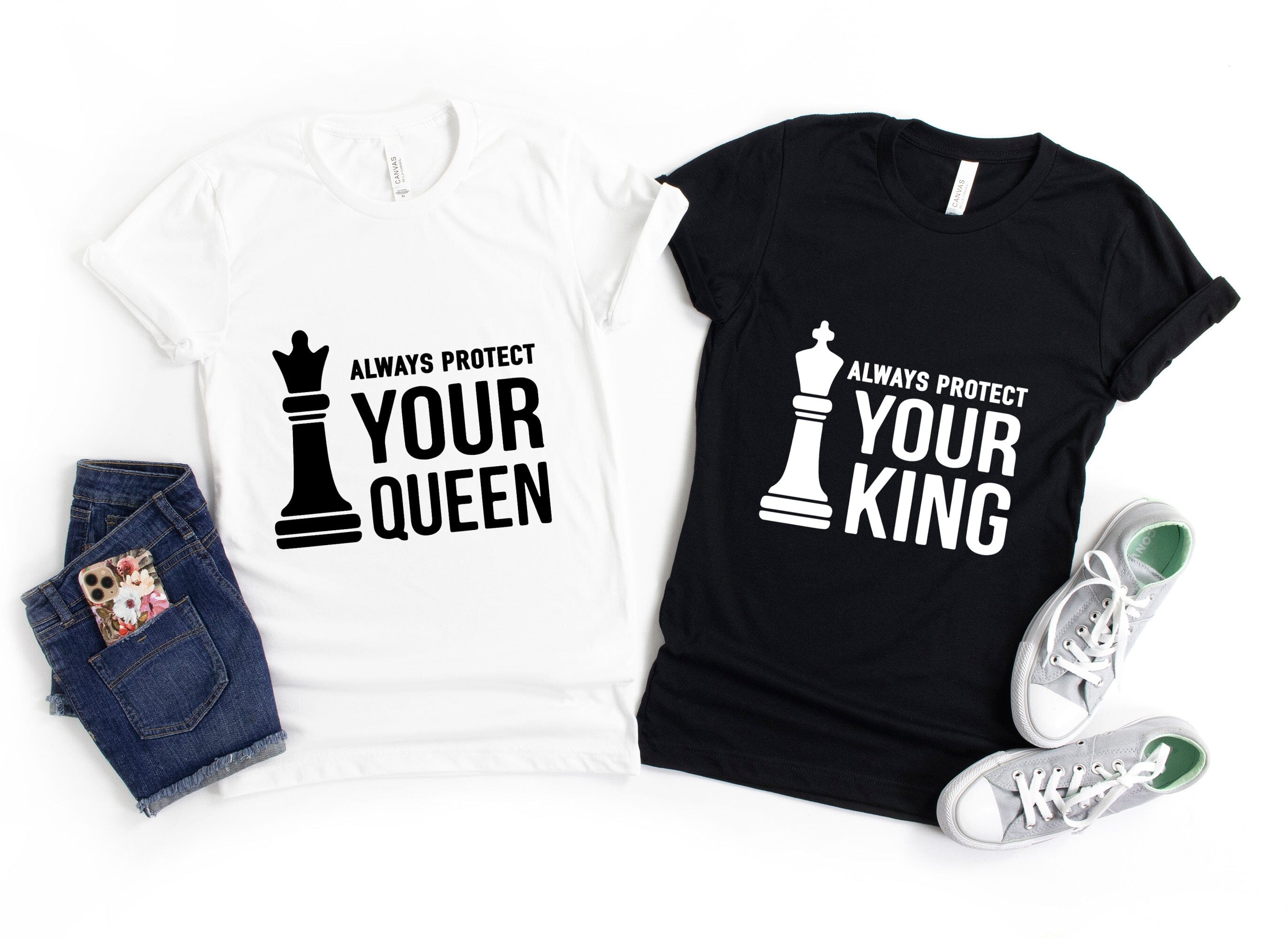 Chess Royalty t-shirt made from soft, durable cotton with double stitching, available in various sizes.