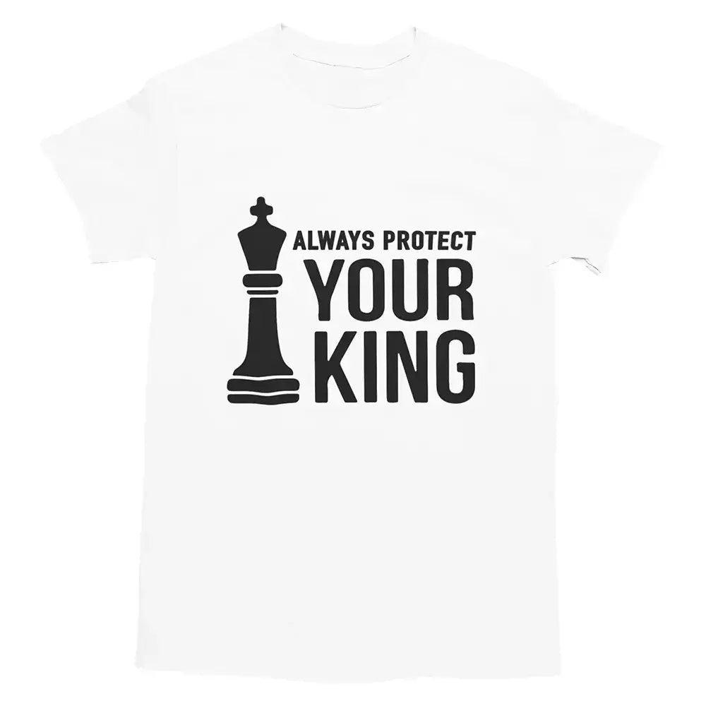 Chess Royalty t-shirt made from soft, durable cotton with double stitching, available in various sizes.