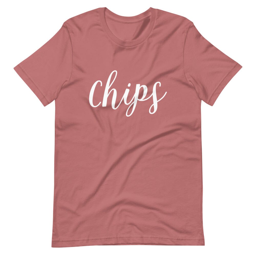 Chips - Salsa V2 Couples Tee in various colors, showcasing soft fabric and stylish design.