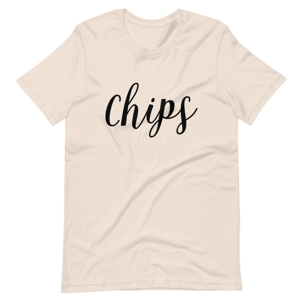 Chips - Salsa V2 Couples Tee in various colors, showcasing soft fabric and stylish design.