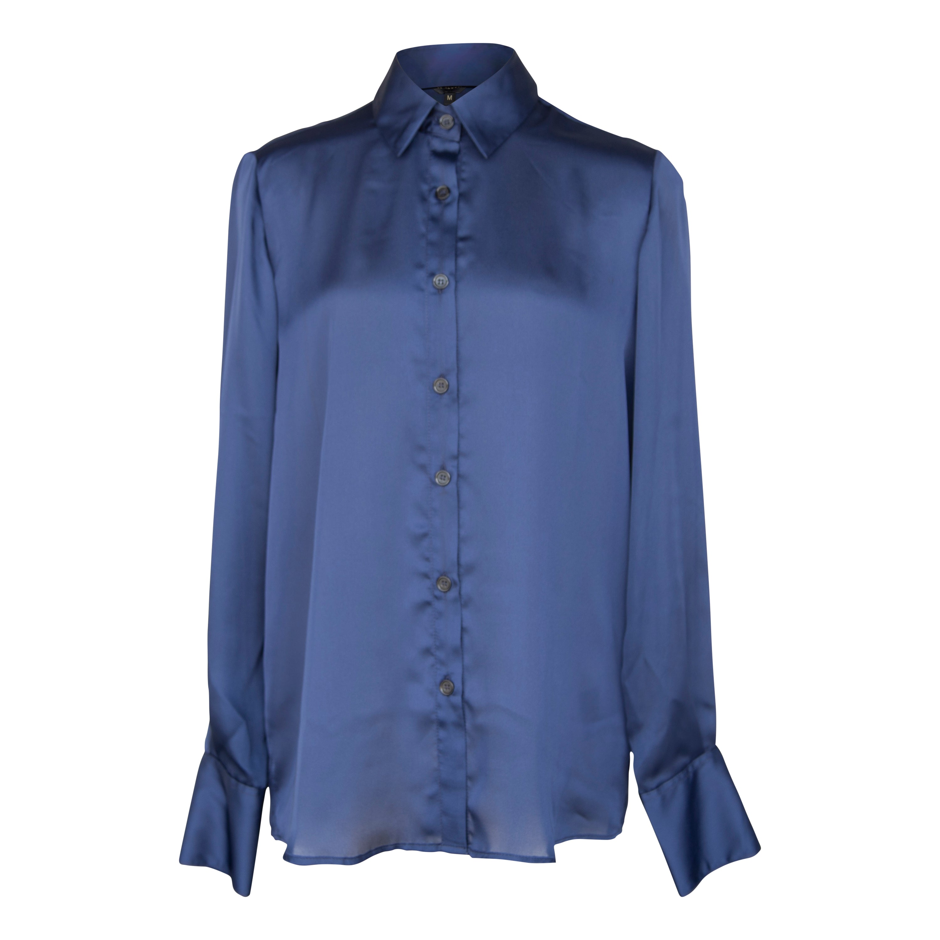 Classy Women Silk Blouse in Royal Blue, showcasing its elegant design and luxurious silk fabric.