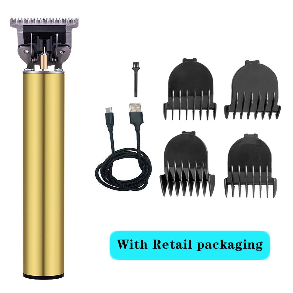 Close-cutting Digital Hairdresser Electric Hair Clipper in gold color, showcasing its sleek design and professional features.