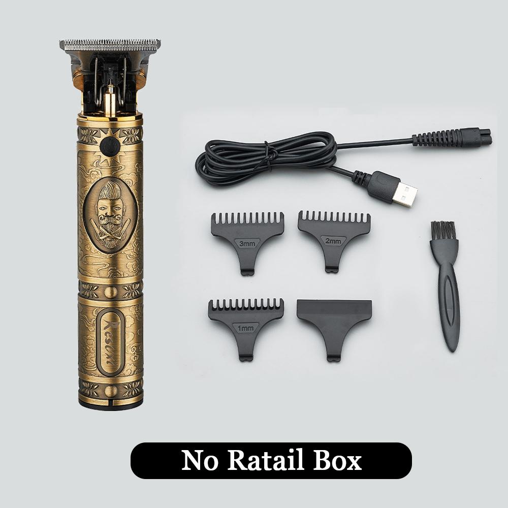 Close-cutting Digital Hairdresser Electric Hair Clipper in gold color, showcasing its sleek design and professional features.