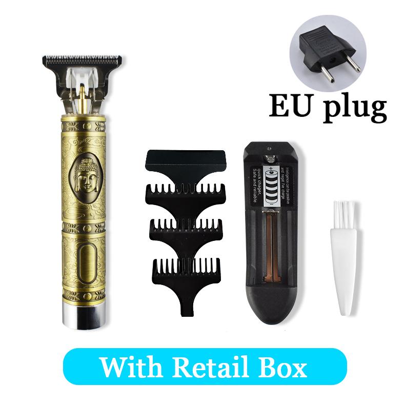 Close-cutting Digital Hairdresser Electric Hair Clipper in gold color, showcasing its sleek design and professional features.