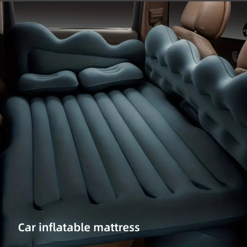 Cloud Car Mattress featuring a soft flocking surface and high gear air cushion design, ideal for comfortable sleep during road trips.