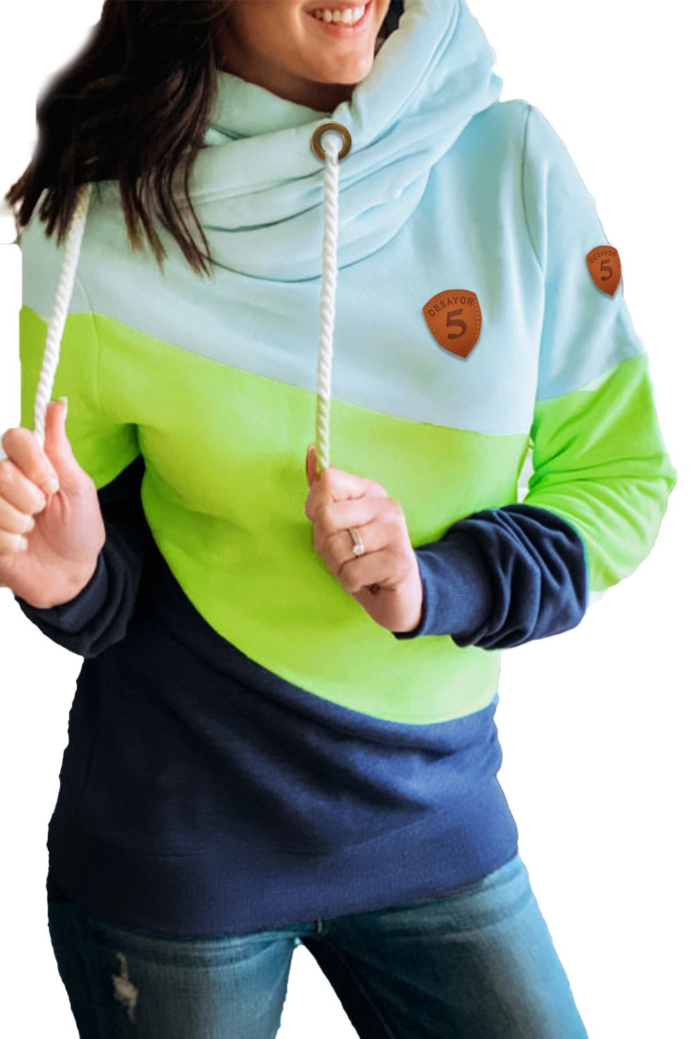 Colorblock Paneled Long Sleeve Hoodie featuring a stylish design with a warm fabric, perfect for casual wear.