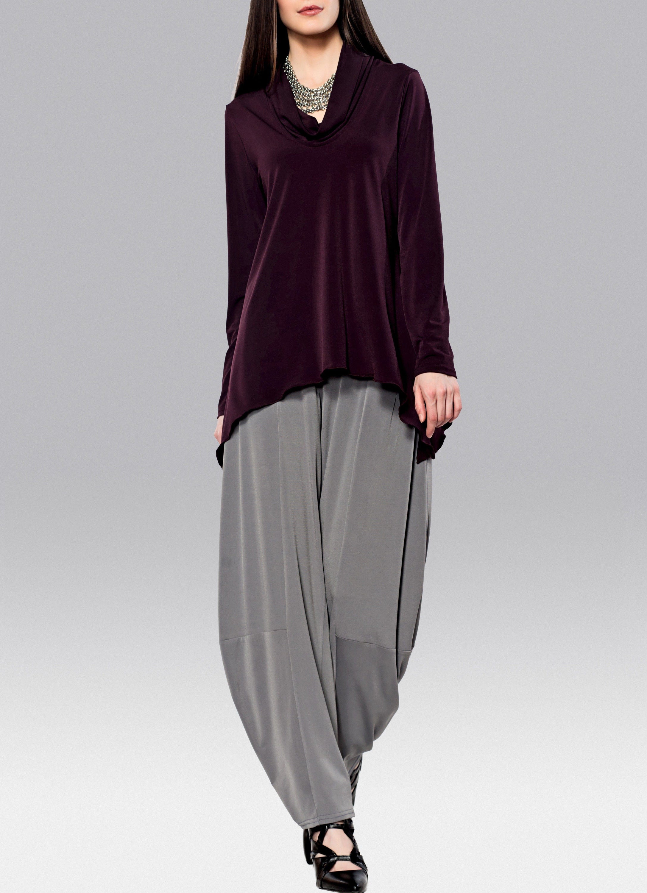 A cozy Cowl Neck Top featuring a luxe rib-knit collar and relaxed cocoon shape, perfect for fall fashion.