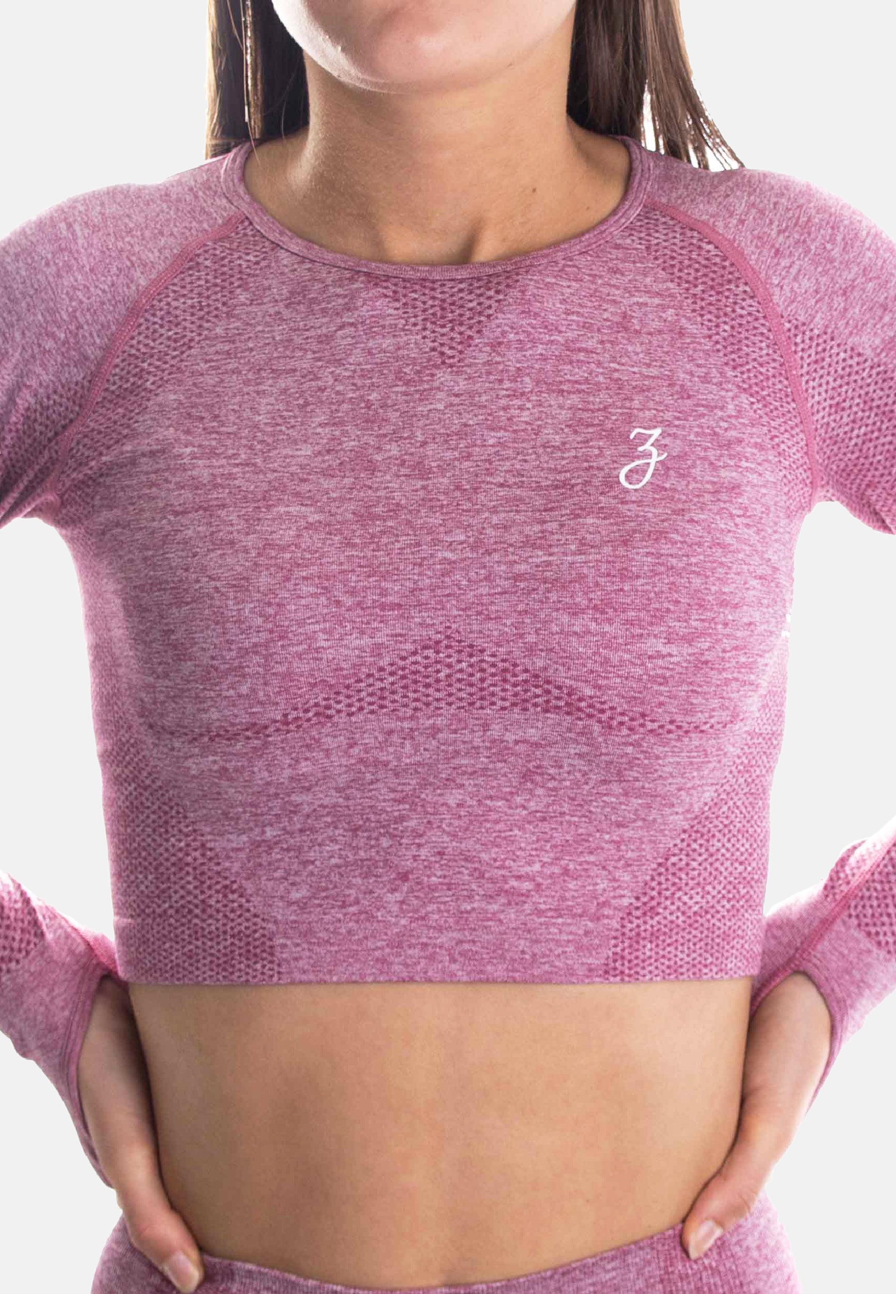 Pink Crop Sleeve Dynamic für Damen, ideal für Sport und Entspannung, figurbetont und aus hochwertigem Funktionsmaterial.