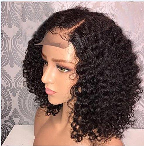 Curly Bob Lace Front Wig for Women, featuring natural color and Jerry curly texture, displayed on a mannequin.