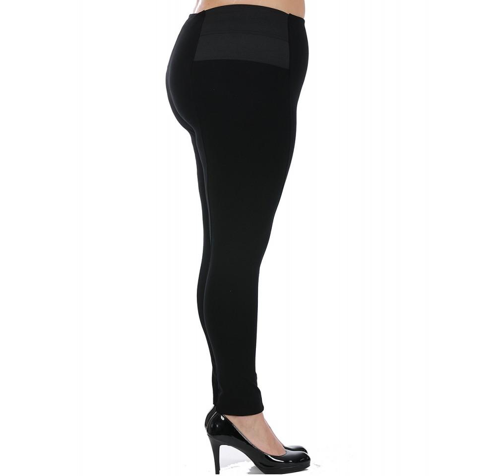 Curvy Plus Size Pant featuring an elastic waist and tapered leg, made from soft nylon ponte fabric, ideal for versatile styling.