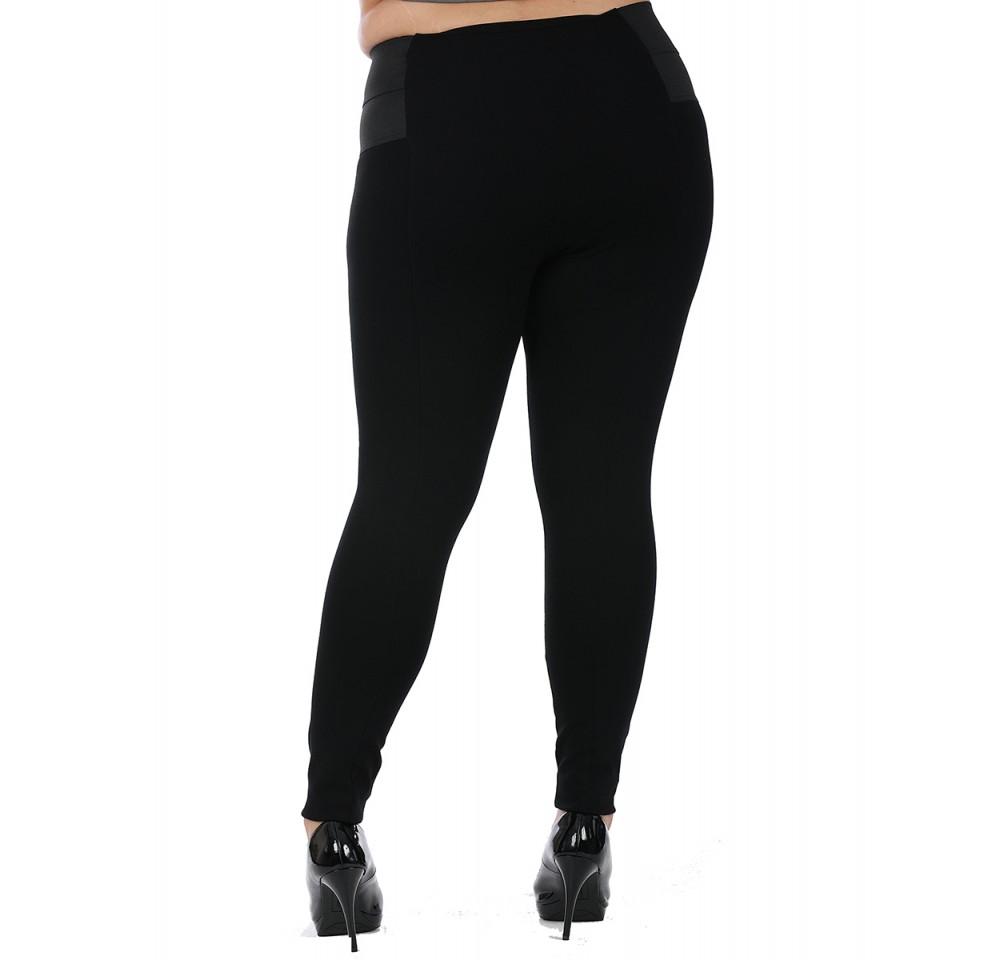 Curvy Plus Size Pant featuring an elastic waist and tapered leg, made from soft nylon ponte fabric, ideal for versatile styling.