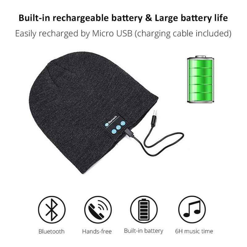 A stylish winter hat with built-in Bluetooth earphones, perfect for cycling and outdoor activities, featuring a soft knit design and ergonomic controls.