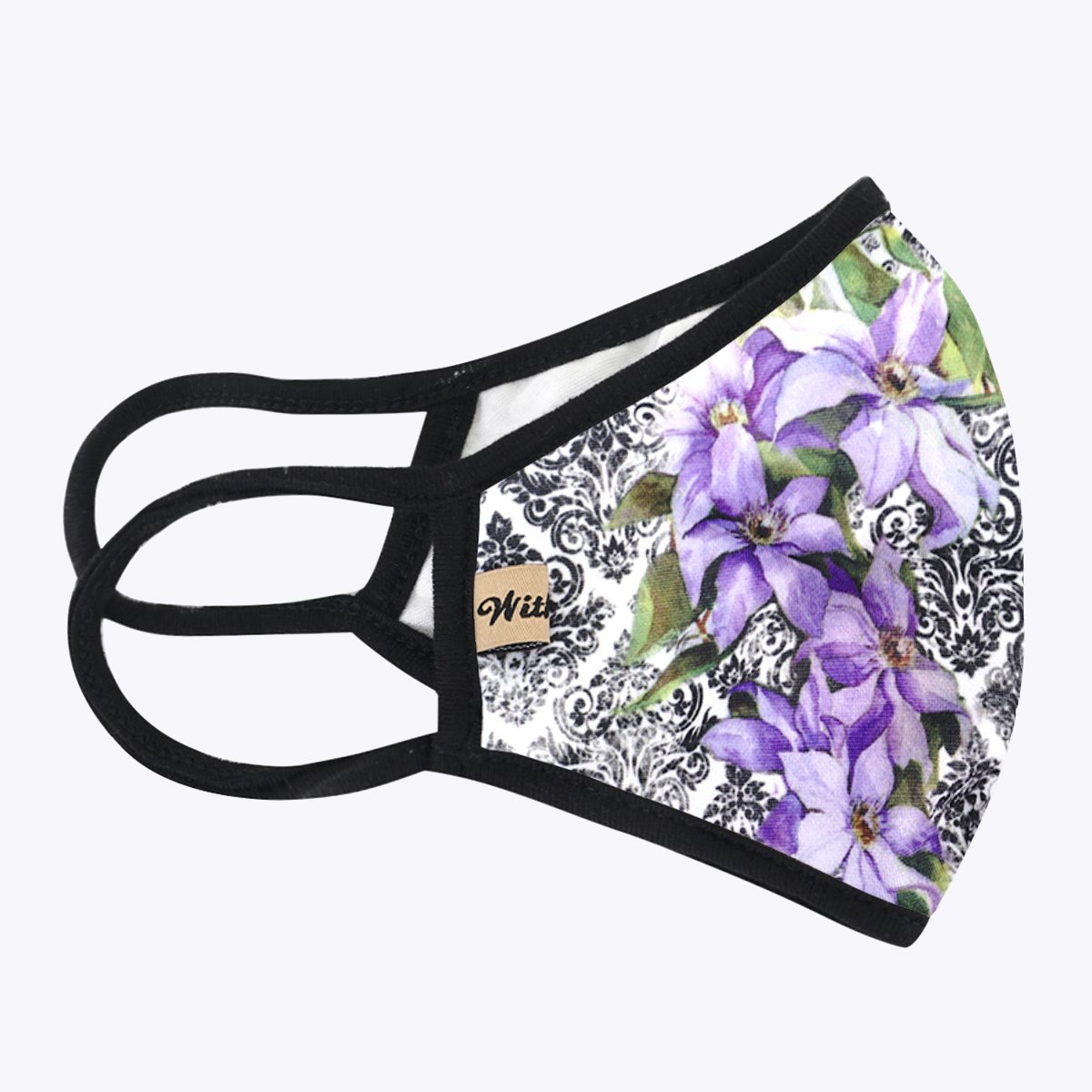 DaCover Flower 3-Layered Face Cover featuring a unique floral print design, made from polyester and cotton, suitable for unisex wear.