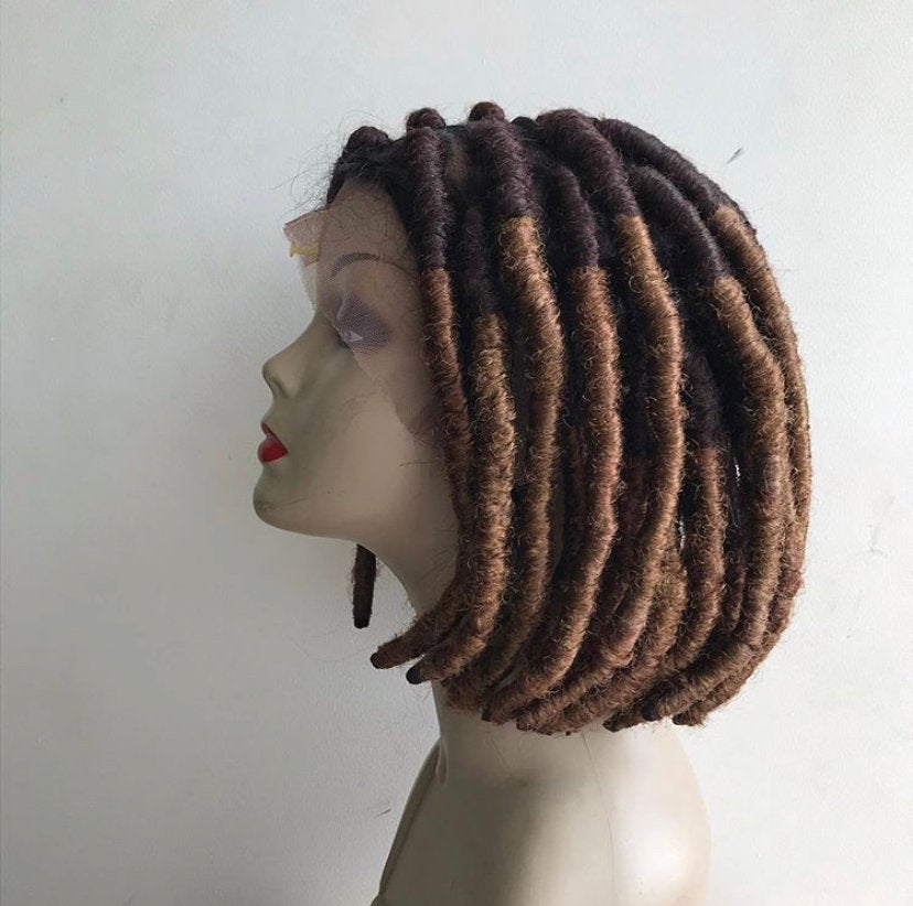 Daisy Locs Wig featuring invisible frontal lace, lightweight dread locs, and a natural look, perfect for versatile styling.