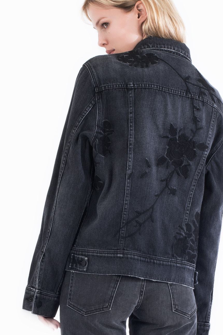 Dana oversized denim jacket in When Doves Cry with vintage detailing and modern silhouette, perfect for layering.