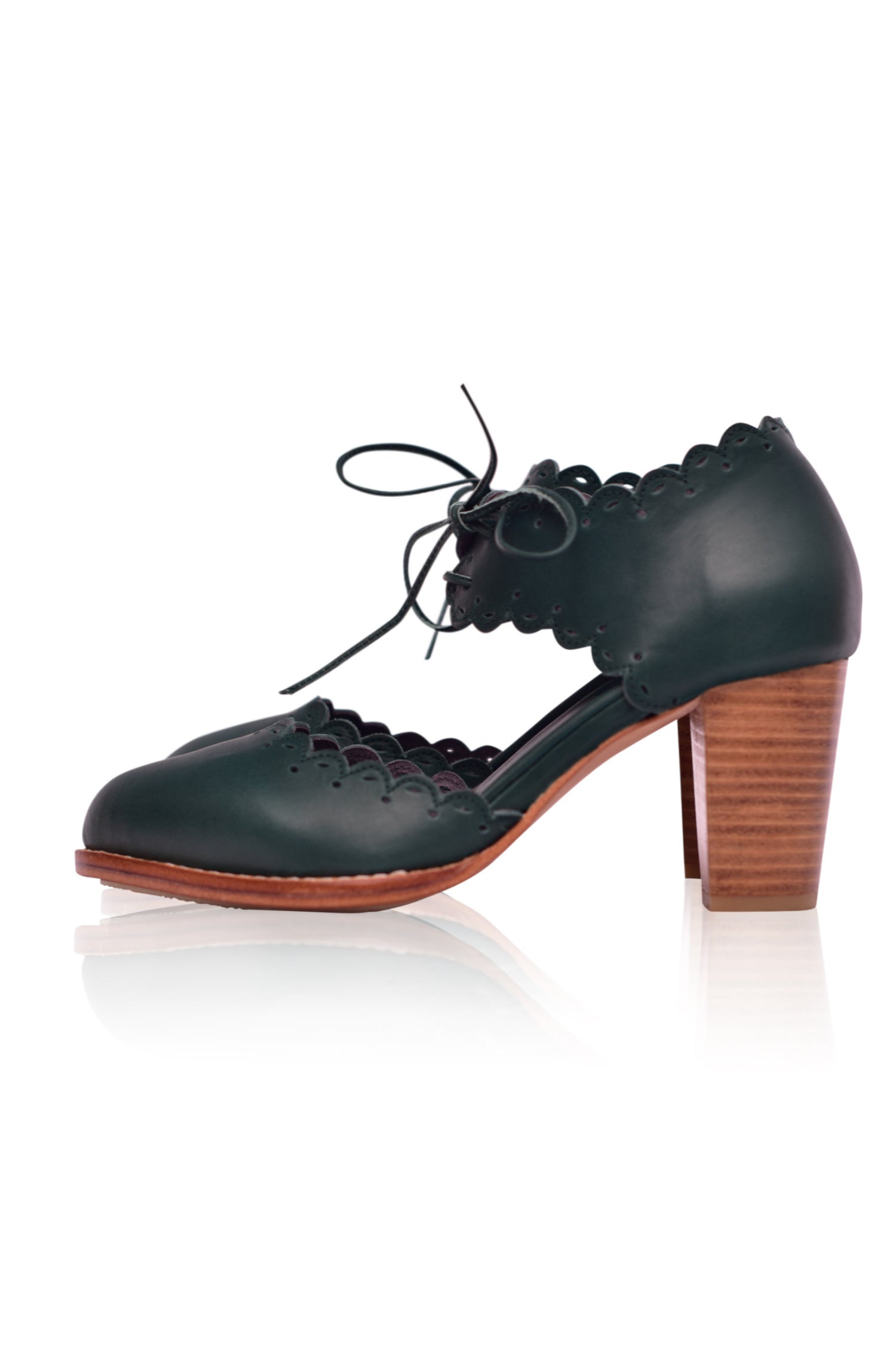 Elegant Dance Queen Heels with scalloped edges and almond toe design, perfect for stylish nights out.