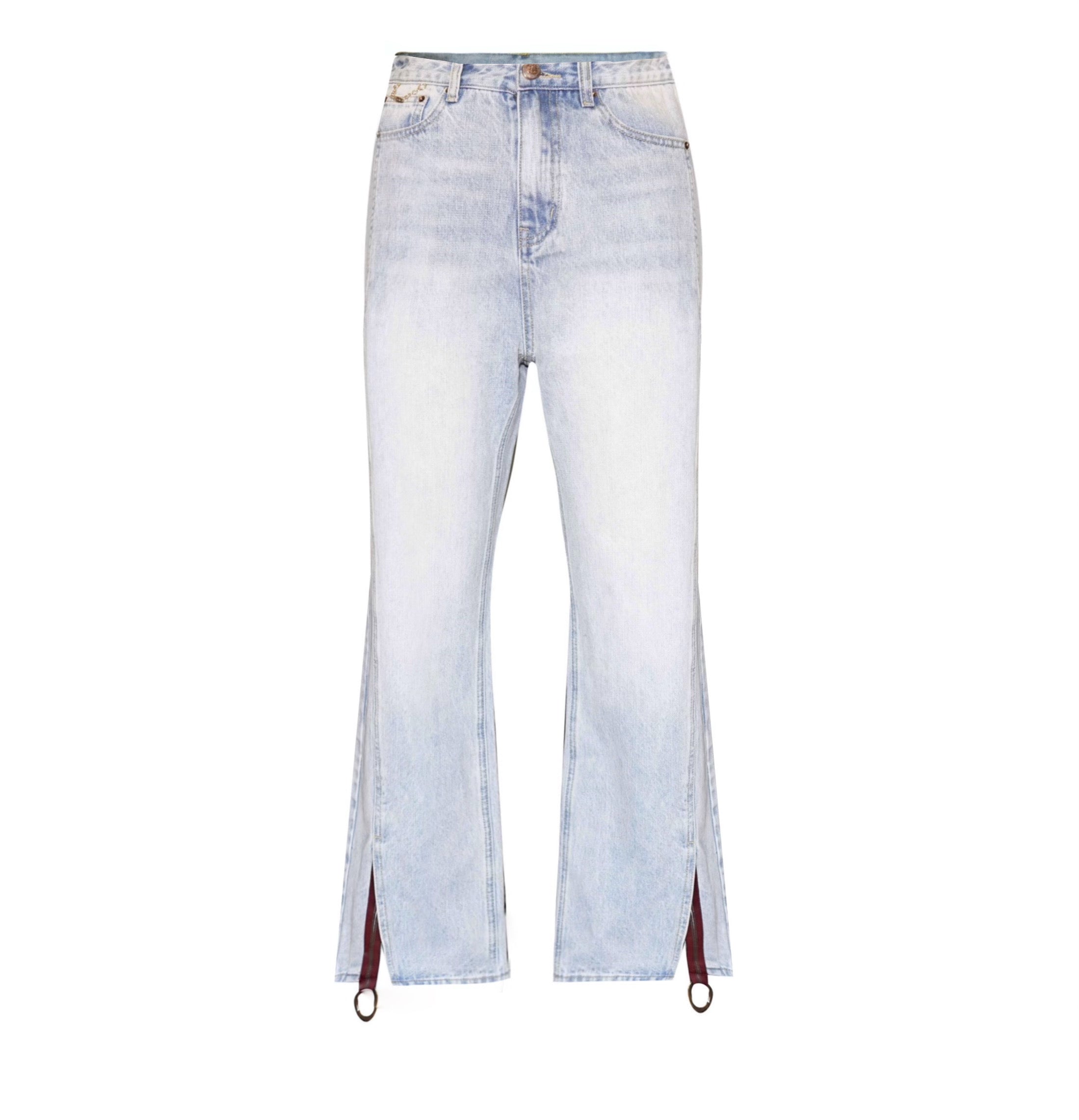 A pair of stylish Danielle Boyfriend Jeans displayed on a mannequin, showcasing their relaxed fit and 100% cotton fabric.