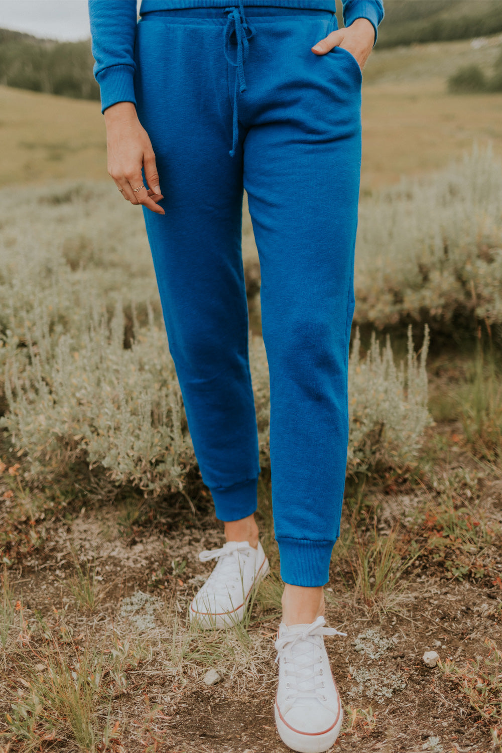 Day Break Joggers 2.0 in Ivory, Blue, and Vintage Black, made from lightweight organic cotton, showcasing a vintage-inspired design.