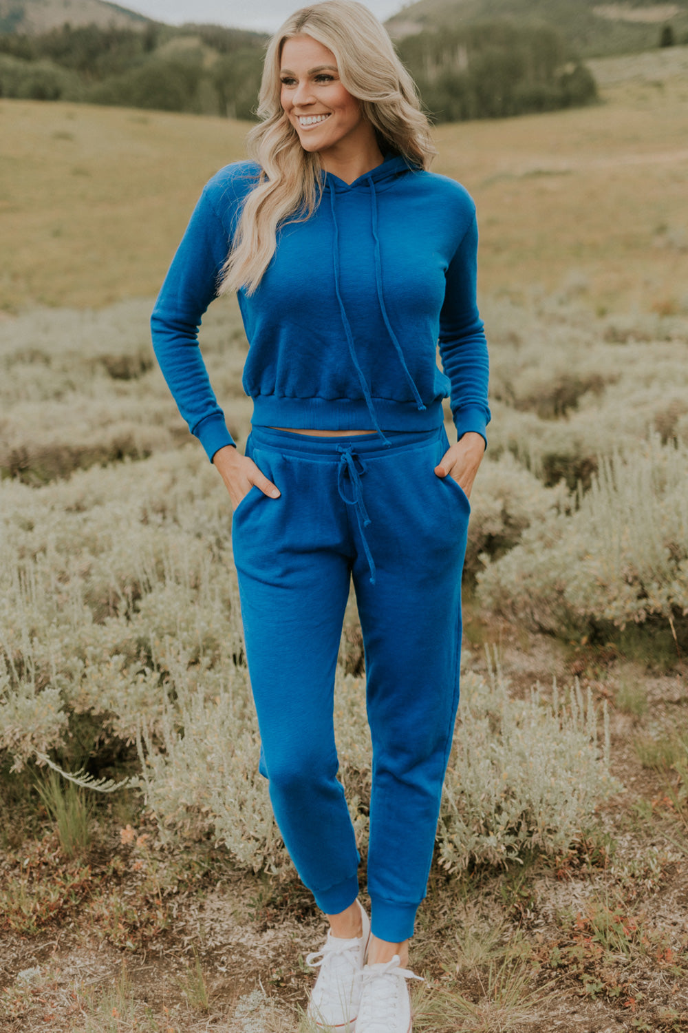 Day Break Joggers 2.0 in Ivory, Blue, and Vintage Black, made from lightweight organic cotton, showcasing a vintage-inspired design.