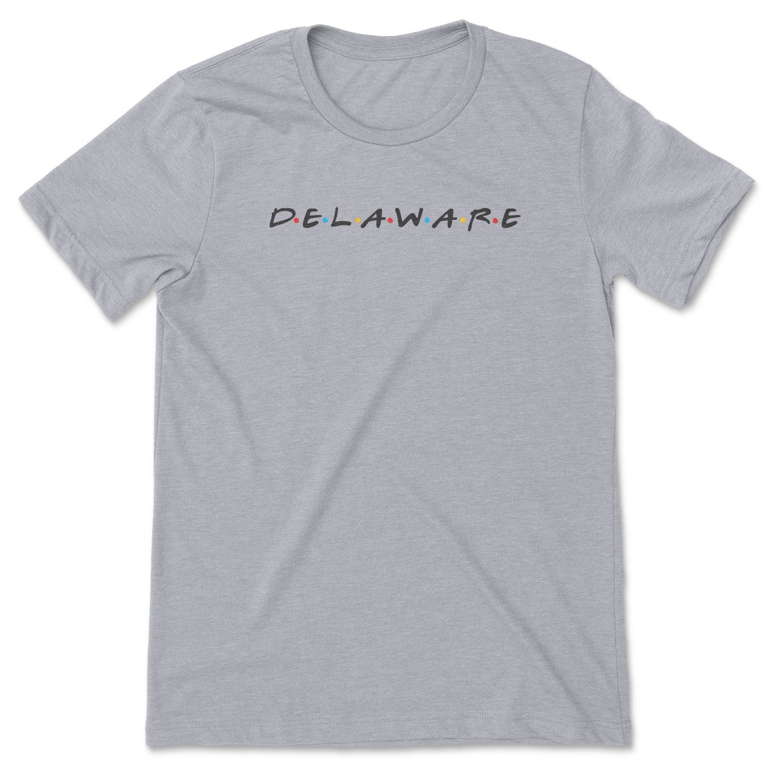 Delaware Friends Tee featuring a stylish design inspired by the Friends TV show, printed in vibrant colors on soft fabric.