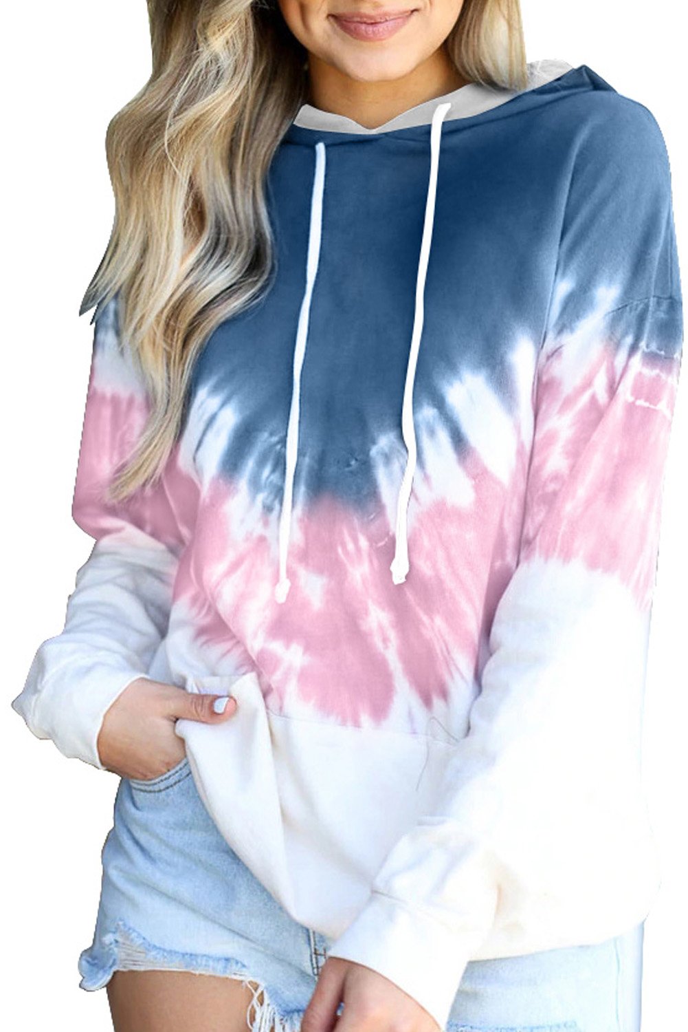 Demi Tie-dye Hoodie featuring a stylish tie-dye print, oversized fit, and kangaroo pocket, perfect for casual wear.