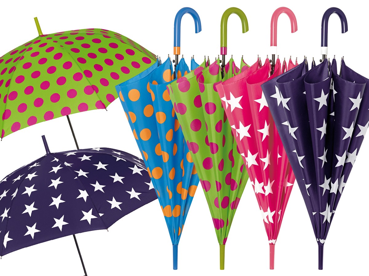 DEŽNIK GOLF - STARS&DOTS umbrella featuring a stylish stars and dots design, perfect for rainy weather.