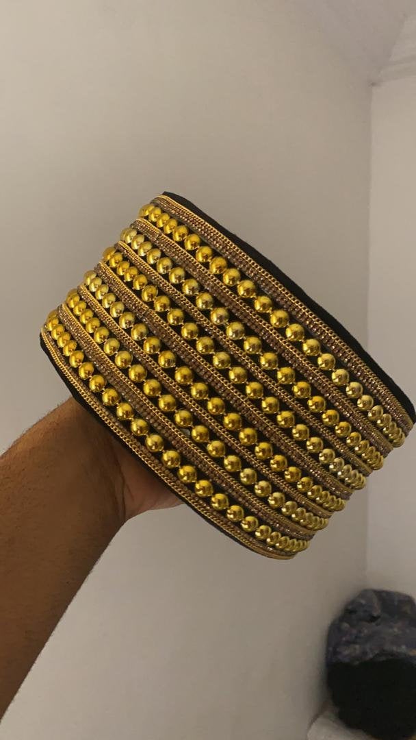 Dimaz custom hat showcasing intricate African design and craftsmanship, perfect for men.