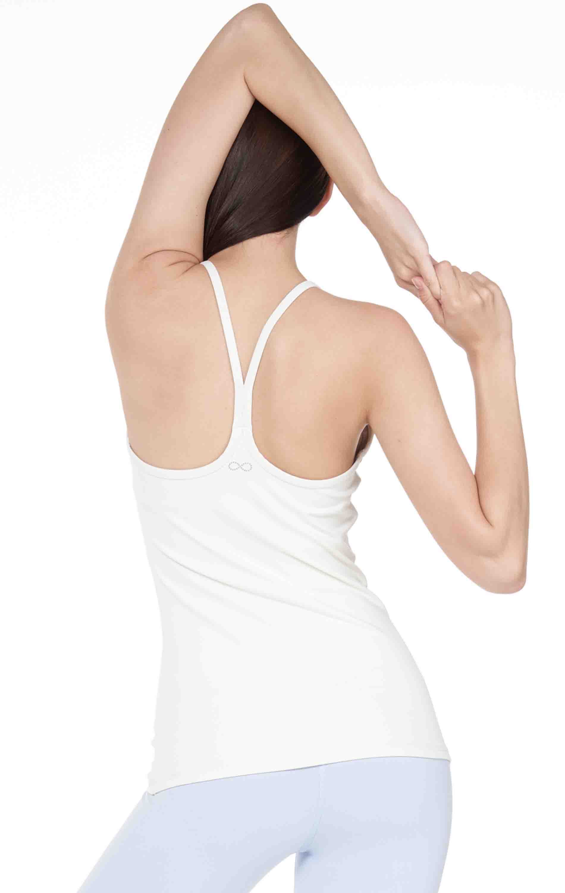 Dove Bra Tank in Space Navy featuring thin racerback straps and soft Cloudlux fabric, ideal for yoga and athleisure.